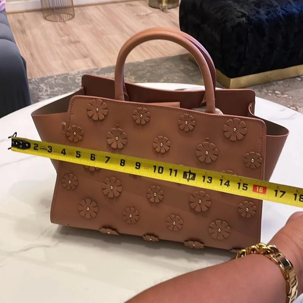 Zac Posen NWT limited sample purse Tan Floral Large Woman’s Satchel